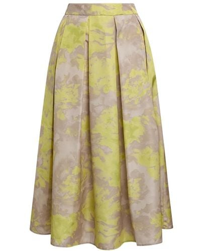 Maliparmi Falda plisada de tafetán estampado - Verde