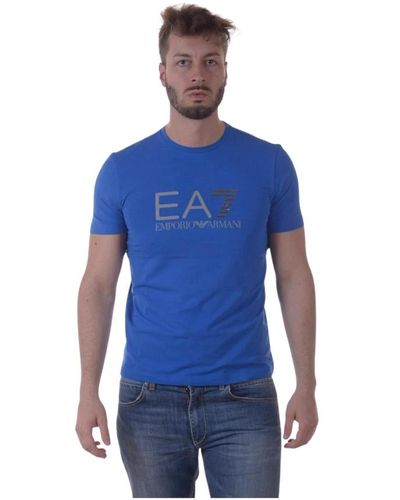 EA7 Sweatshirt t-shirt kombination - Blau