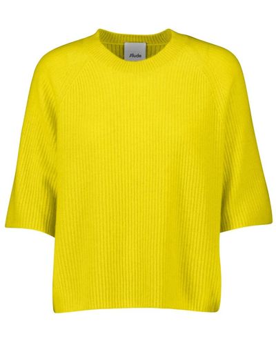 Allude Round-Neck Knitwear - Yellow