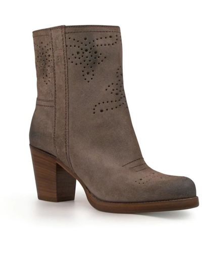 Car Shoe Heeled Boots - Brown