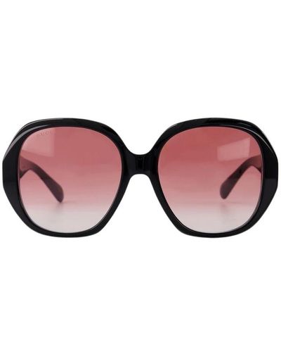 Gucci Sonnenbrille aus schwarzem/rotem acetat - Pink