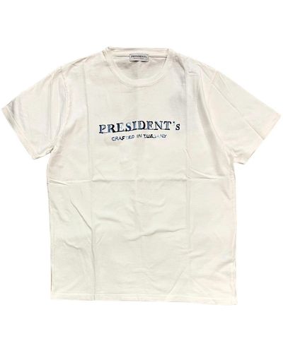 President's T-shirt aus baumwolle mit regulärer passform - Weiß