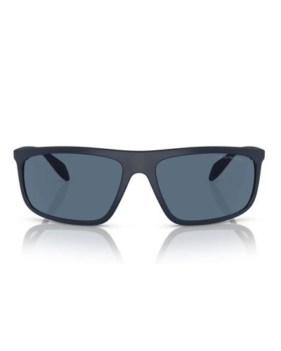 Emporio Armani Stilvolle matte blaue pilotenbrille