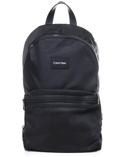Calvin Klein Ecoleather finish schwarzer rucksack - Blau