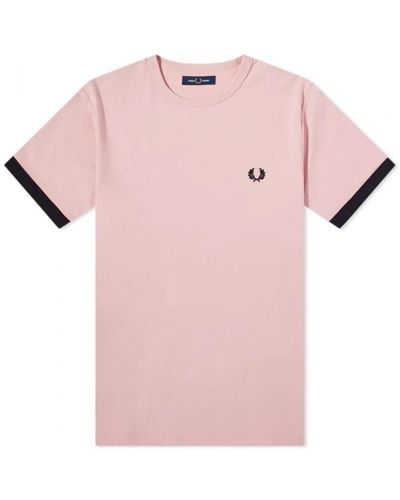 Fred Perry Ringer T-shirt Chalky Xl - Pink