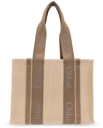 Chloé 'woody medium' shopper bag - Natur