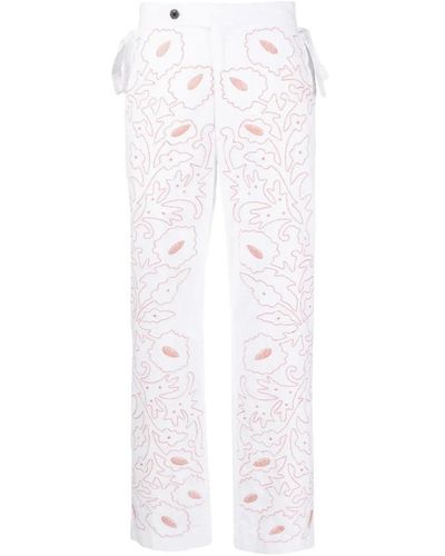 Bode Cropped Trousers - White