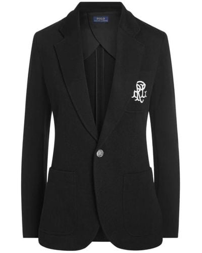 Ralph Lauren Eleganter jacquard-blazer - schwarz