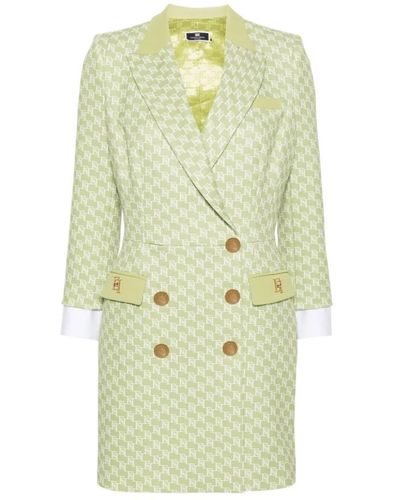 Elisabetta Franchi Double-Breasted Coats - Green