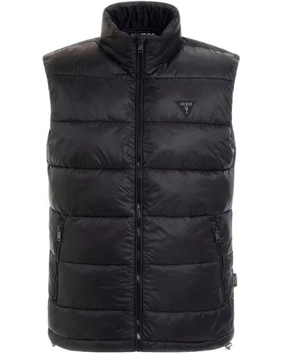 Guess Weste steppweste super light puffa ve mit stehkragen und reißverschluss - Blau