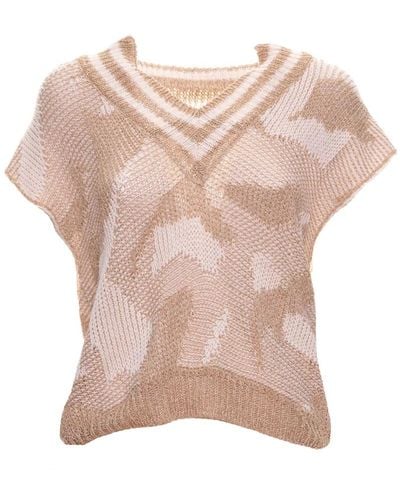 Akep V-Neck Knitwear - Pink