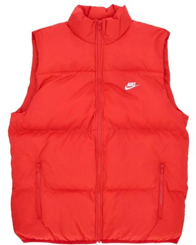Nike Club puffer vest ärmellose daunenjacke - Rot