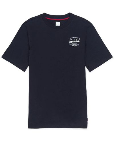 Herschel Supply Co. Klassisches logo t-shirt schwarz/weiß - Blau