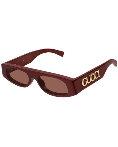 Gucci Rechteckige sonnenbrille lidolarge - Braun