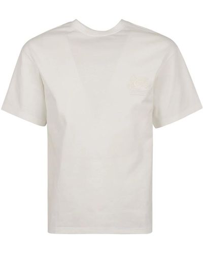 Etro Pegaso besticktes baumwoll-t-shirt - Weiß