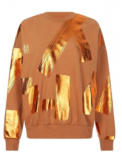 Zoe Karssen Willow foil paint print sweater - Marrón