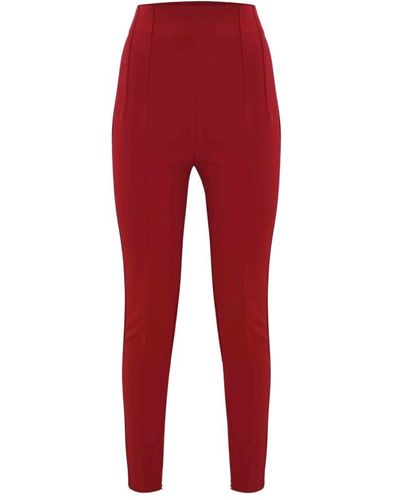 Kocca Pantalones ajustados con cremalleras en el bajo - Rojo