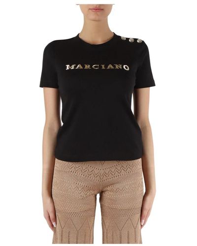 Marciano Camiseta algodón logo detalles metálicos - Negro
