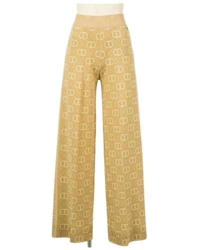 Twin Set Trousers > wide trousers - Jaune