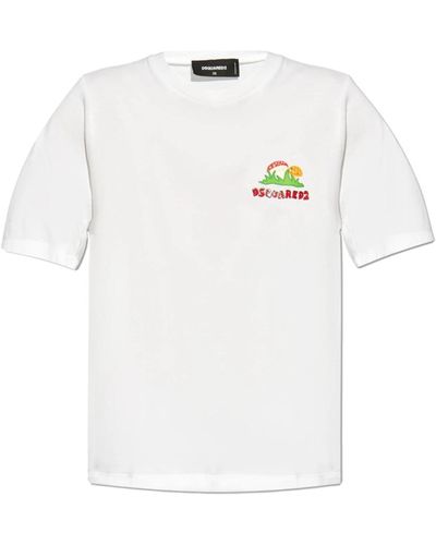 DSquared² Bedrucktes t-shirt - Weiß