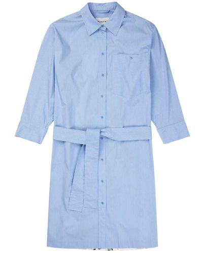 Munthe Abito camicia oversize con stampa floreale e cintura da annodare in vita - Blu
