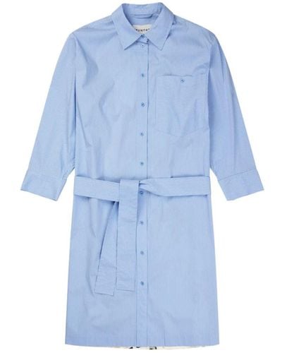 Munthe Oversize hemdkleid mit blumenmuster und taillenband - Blau