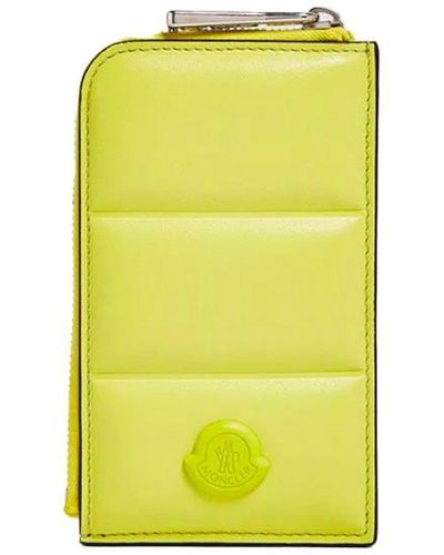 Moncler Porta carte in pelle trapuntata verde neon - Giallo