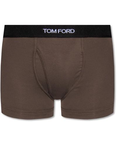 Tom Ford Boxershorts mit logo - Braun