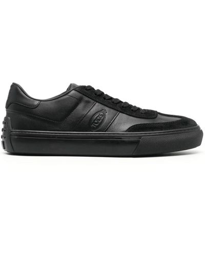 Tod's Sneakers in pelle con dettagli in camoscio - Nero