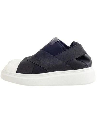Fessura Schwarzer & weißer elastischer sneaker edge® x - Blau
