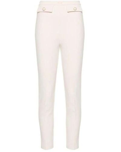 Elisabetta Franchi Pantaloni in crepe stretch dritti - Bianco