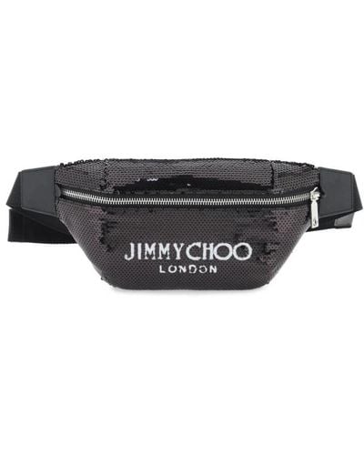 Jimmy Choo Sequined finsley beltpack mit logo-print - Schwarz