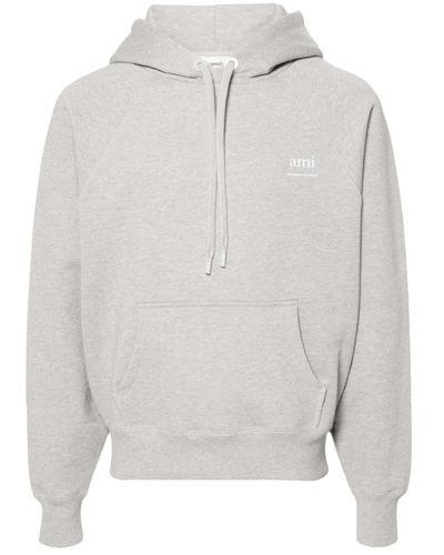 Ami Paris Heather ash grey hoodie für männer - Grau