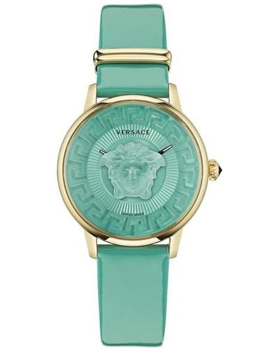 Versace Medusa alchemy oro verde orologio in pelle