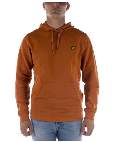 Lyle & Scott Felpa lyle scott pullover hoodie arancione - Marrone