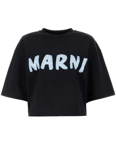 Marni Klassisches schwarzes baumwoll-t-shirt