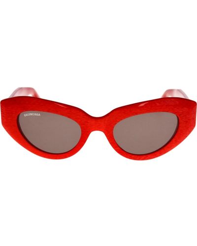 Balenciaga Iconic sonnenbrille mit einheitlichen gläsern - Rot