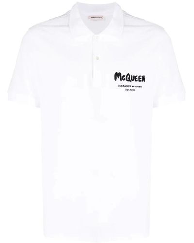 Alexander McQueen Polo Shirts - White