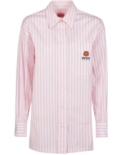 KENZO Camisa oversize de manga larga rose clair - Morado