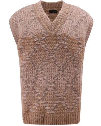 Roberto Collina Knitwear > sleeveless knitwear - Marron