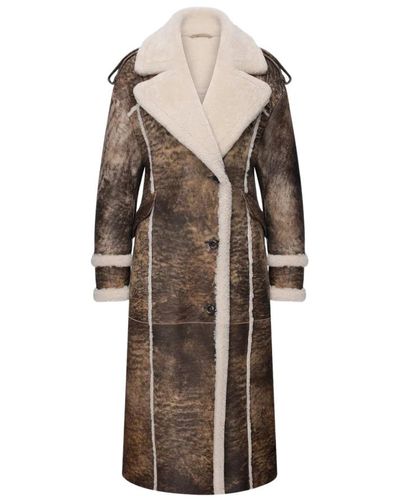 V S P Morgane - jungle shearling coat - Braun