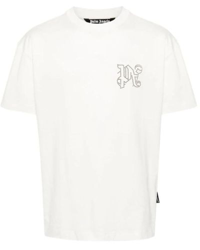 Palm Angels Weiches jersey crew neck t-shirt - Weiß