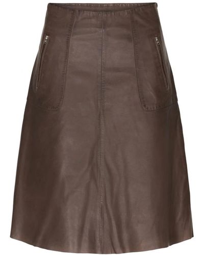Btfcph Skirt con tasche con zip skind 1083m - Marrone