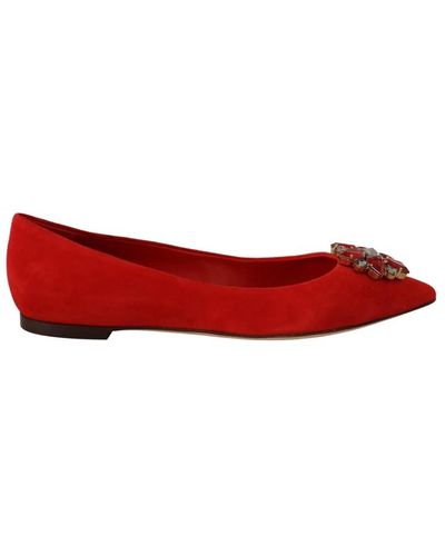 Dolce & Gabbana Slip-on ballerine in pelle rossa - Rosso