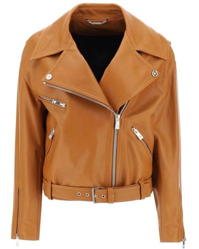 Versace Jackets > leather jackets - Marron