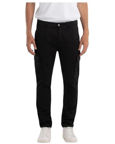 Replay Trousers > slim-fit trousers - Noir