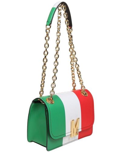 Moschino Bolso de hombro bandera italiana Verde
