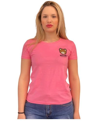Moschino Lässiges baumwoll t-shirt - Pink