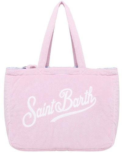 Mc2 Saint Barth Doppelseitige strandtasche mit versteckter tasche - Pink