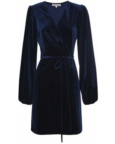 Kocca Elegantes Wickelkleid mit tiefem V-Ausschnitt - Blau